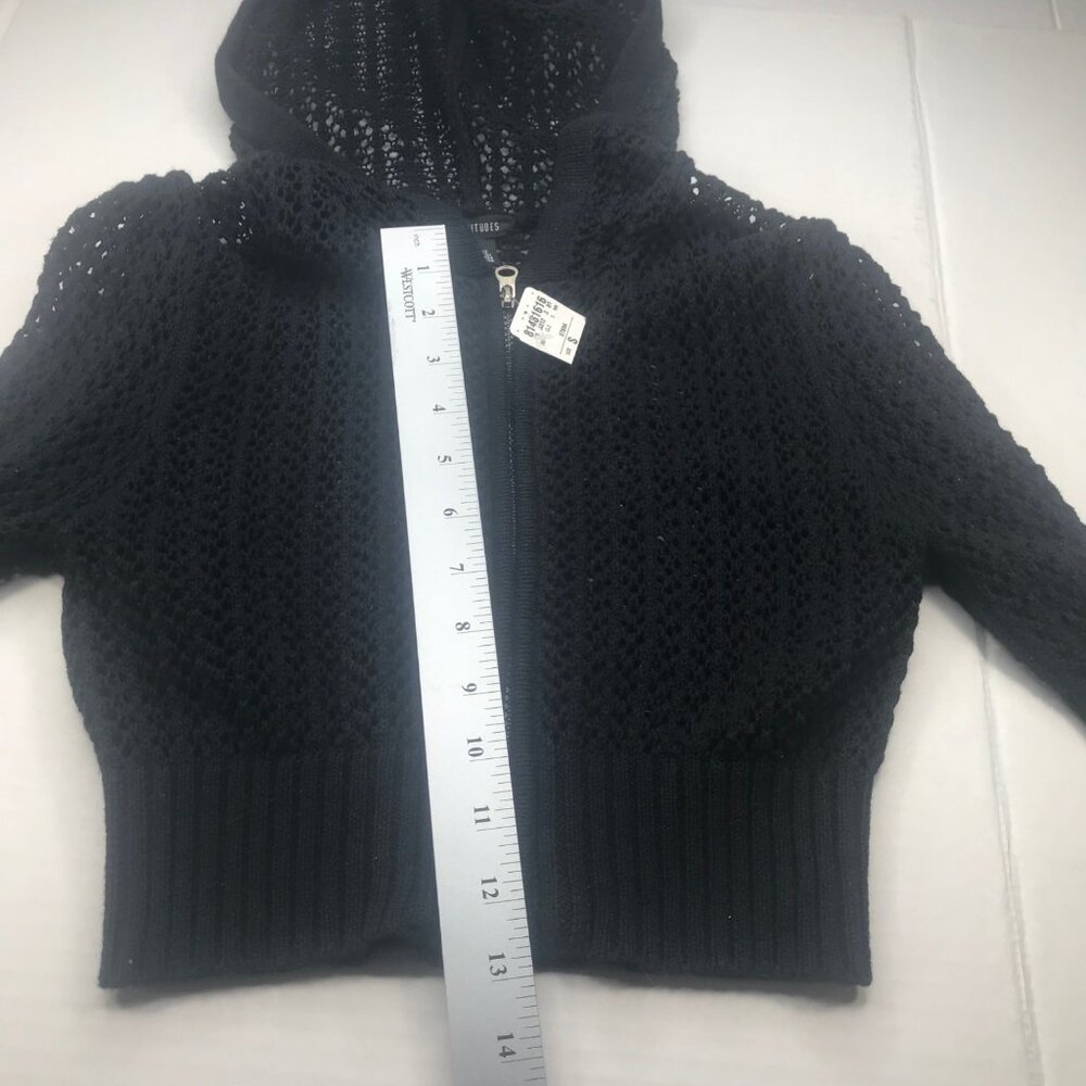 Cool Attitudes Women's Hooded Sweater Knit Size Small Black New With Tags - Picture 11 of 14